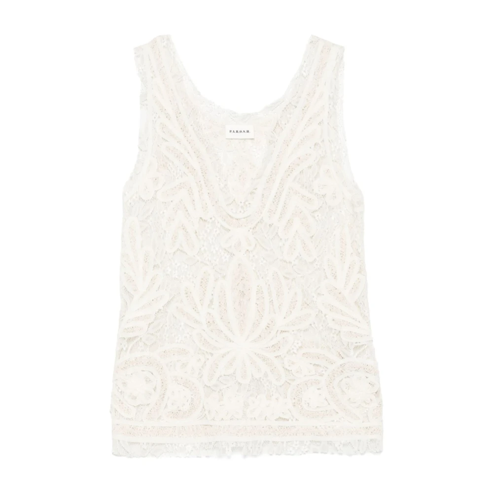 P.a.r.o.s.h. Beige Top met True-to-Size Fit Beige Dames