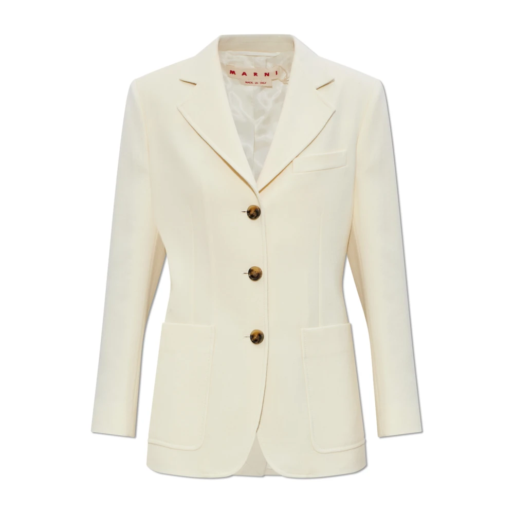 Marni Women's Beige Blazers, Xs, Wool Blazer