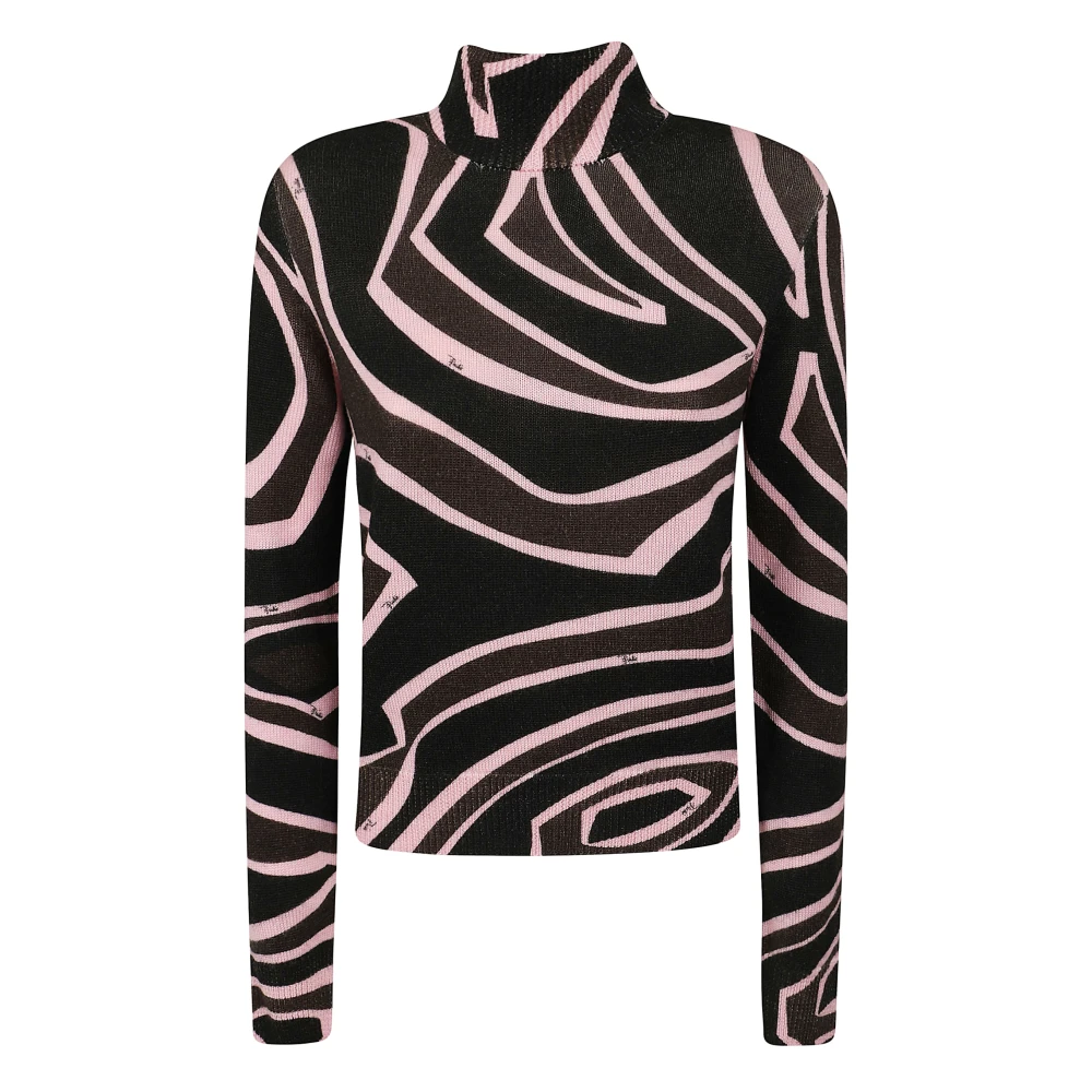 Pucci Donna Multicolor - Maglione In Lana A Collo Alto Con Stampa Labirinto - Knitwear - E - M - Immagine 3