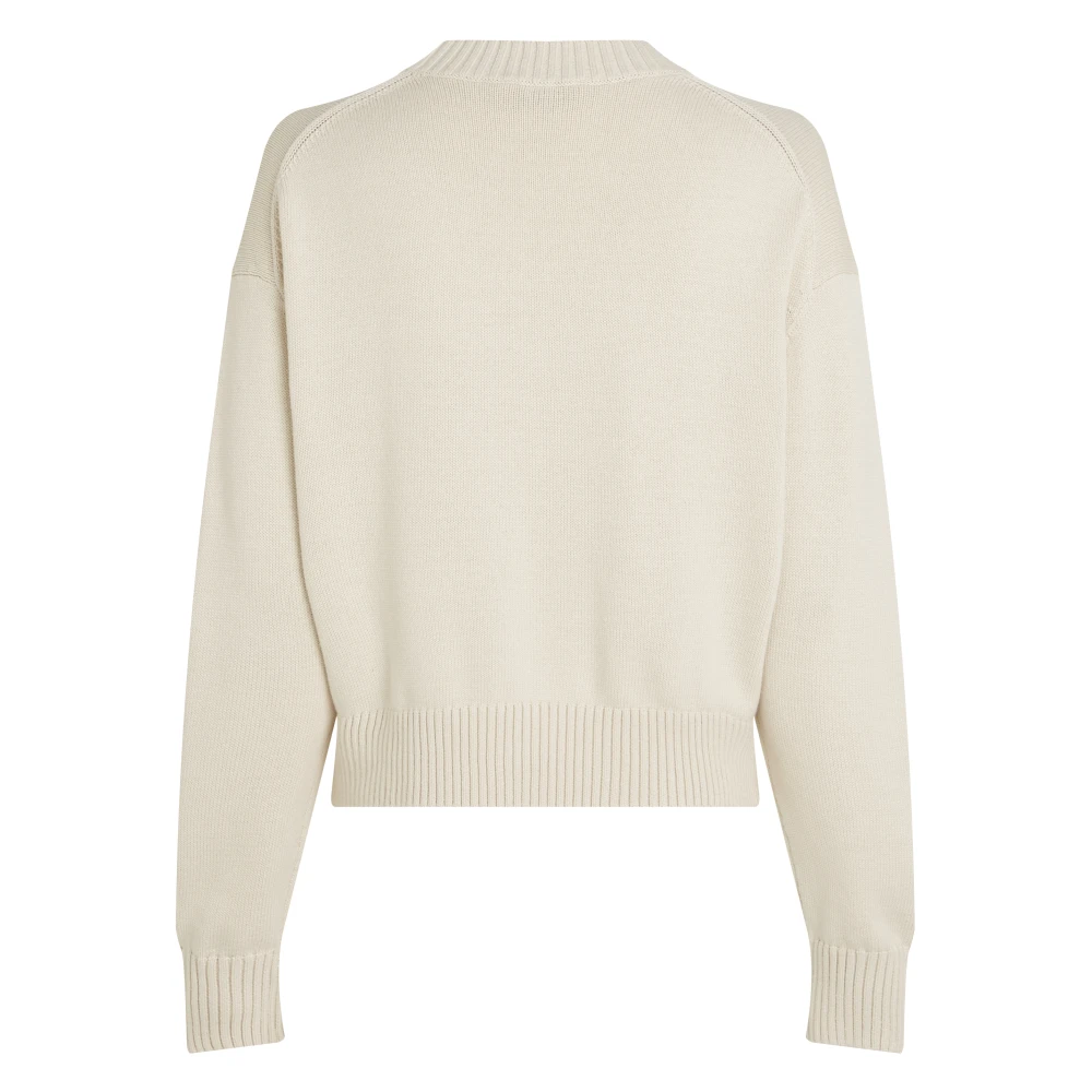 Calvin Klein Grijze trui met regeneratief katoen Beige Dames