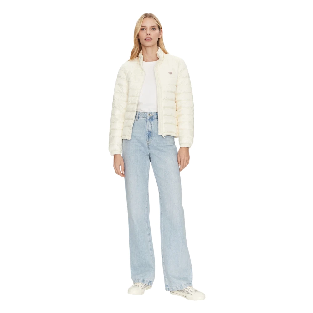 Guess Lichtgewicht Nylon Parka Jas White Dames
