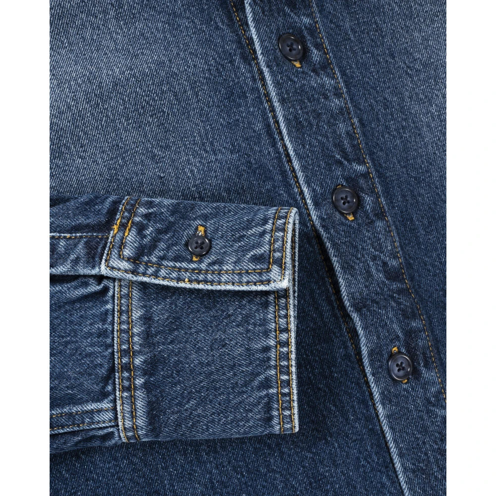 Loulou Studio Denim overhemd met relaxte pasvorm Blue Dames