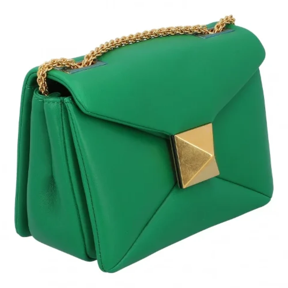 Valentino Vintage Pre-owned Leather shoulder-bags Green Dames