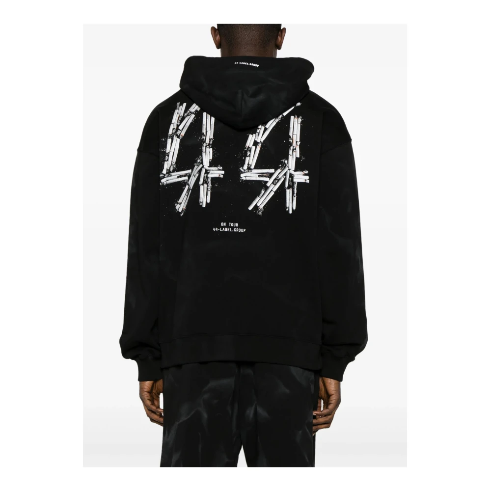 44 Label Group Stijlvolle Smoke Hoodie voor Mannen Black Heren