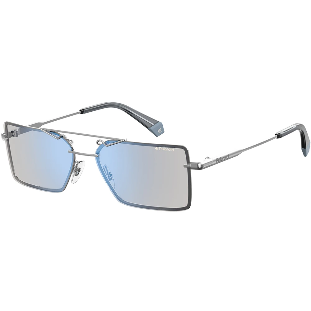 Polaroid Unisex Gray Sunglasses, 56 Mm, Rectangular Sunglasses