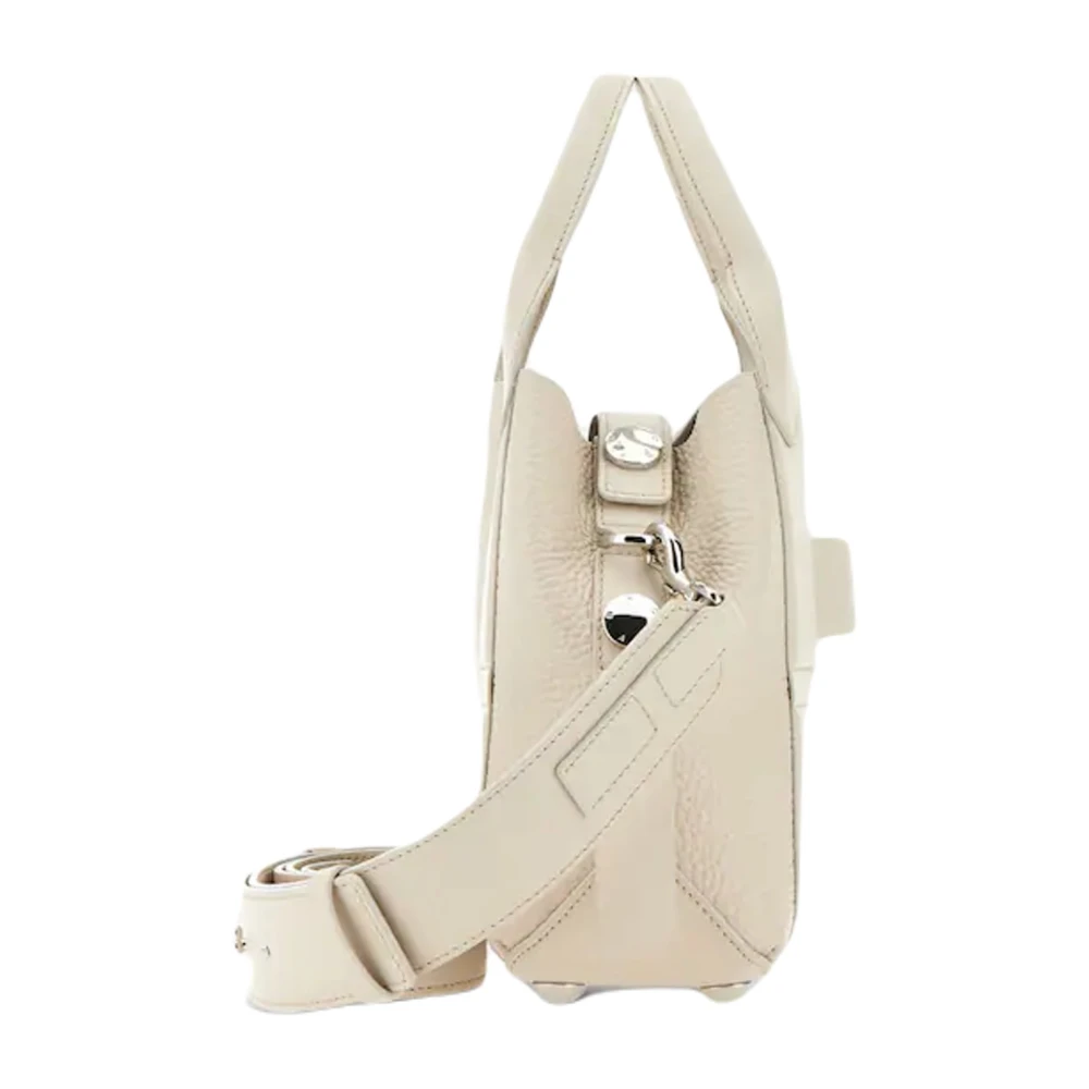 Hogan Witte Dames Shopper met Leren Inzetstukken White Dames