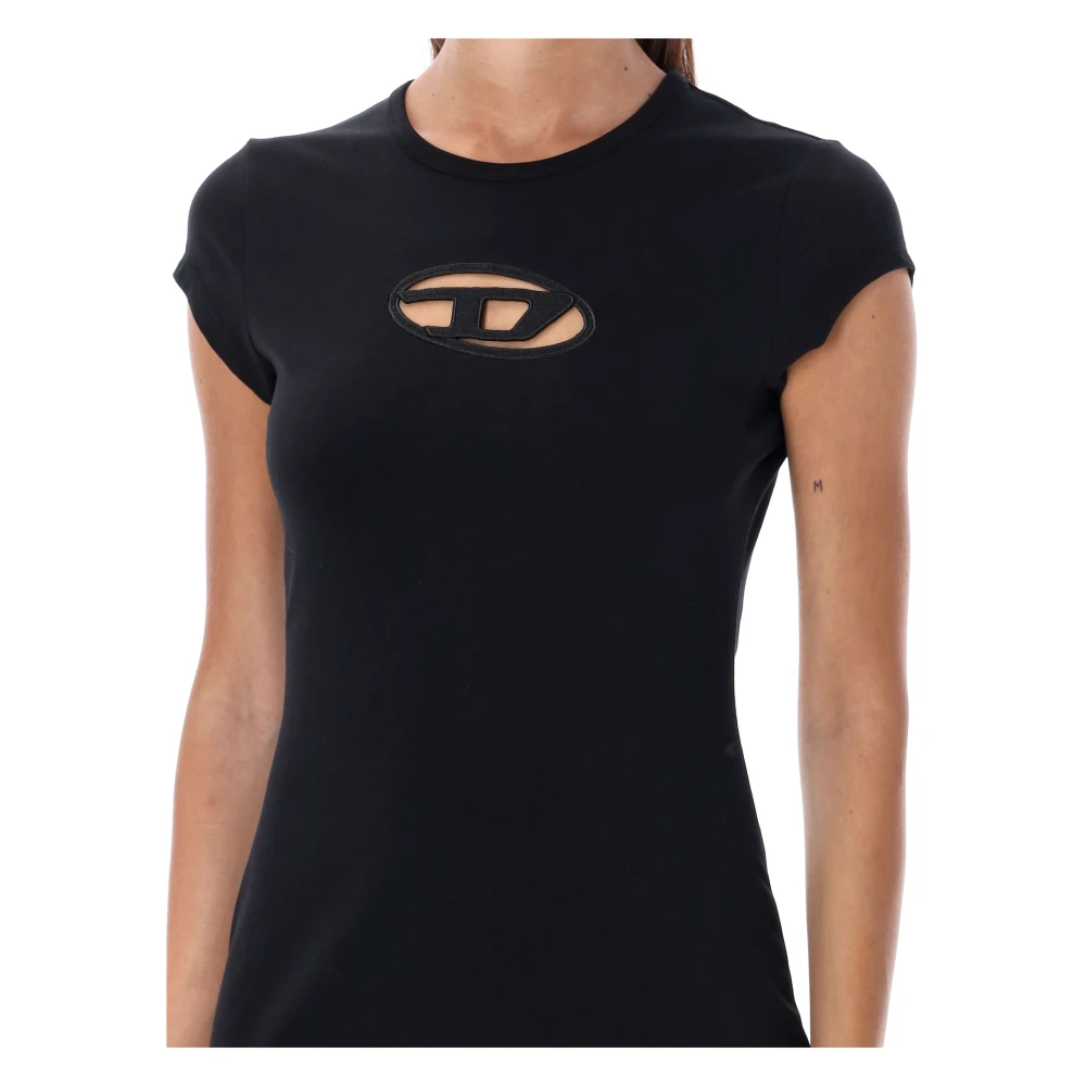 Diesel Zwarte Jurk met Korte Mouwen Black Dames
