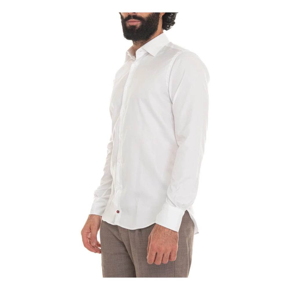 Càrrel Effen Overhemd 100% Katoen White Heren