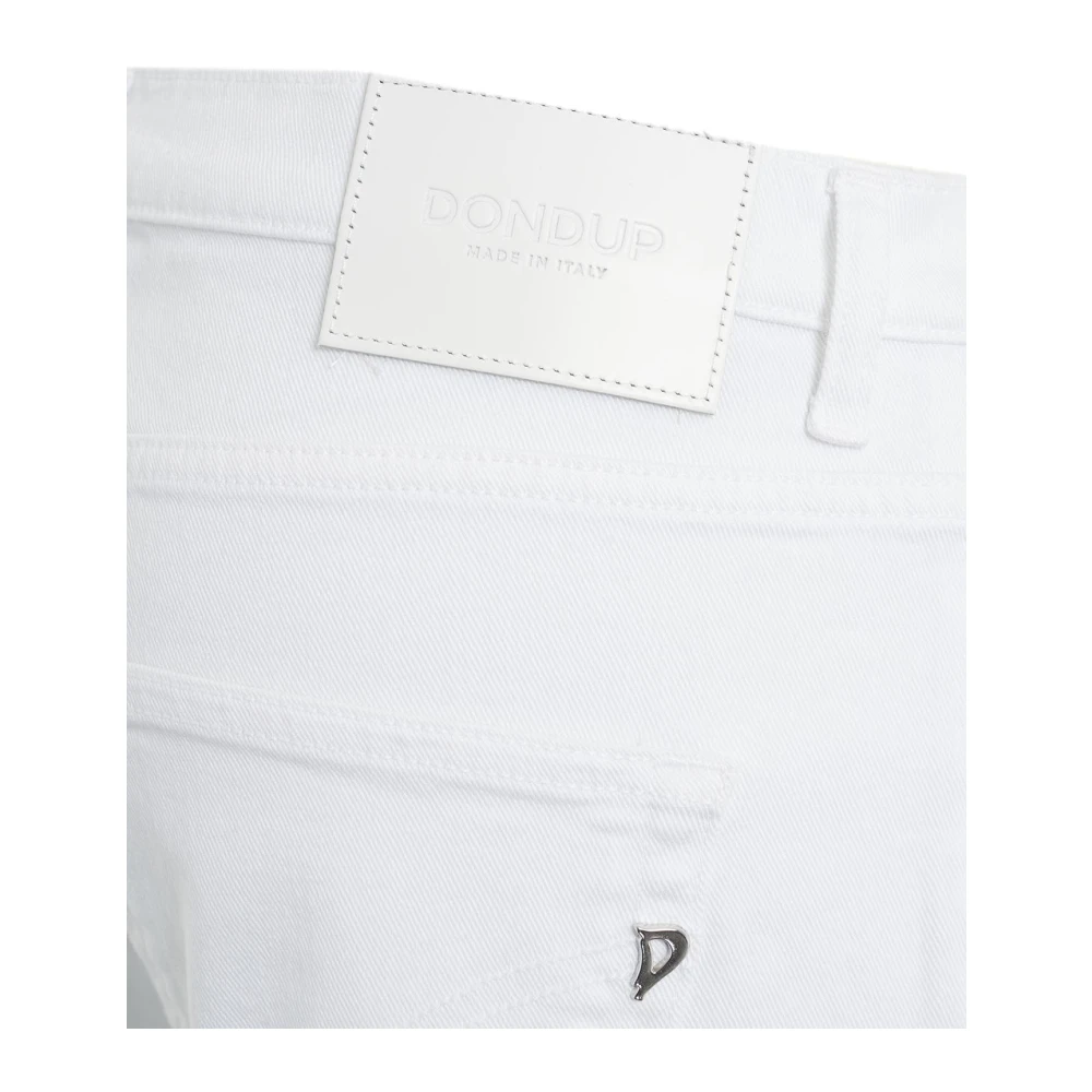 Dondup Italiaanse Jeans met Enkele Knoopsluiting White Dames