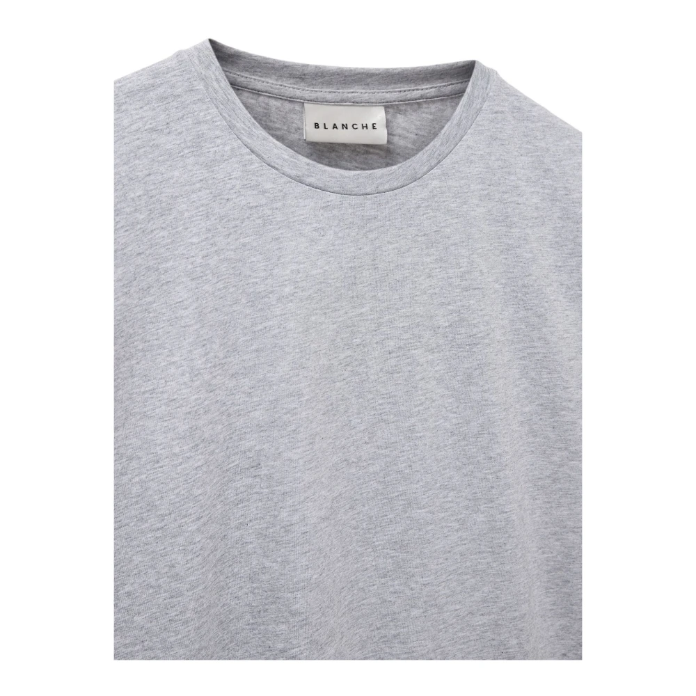 Blanche Grijs Melange Katoen Hoofd T-shirt Gray Dames