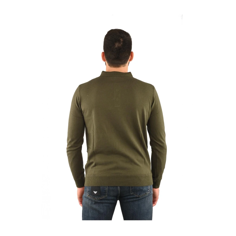 Liu Jo Minimalistische Gebreide Polo Shirt Green Heren
