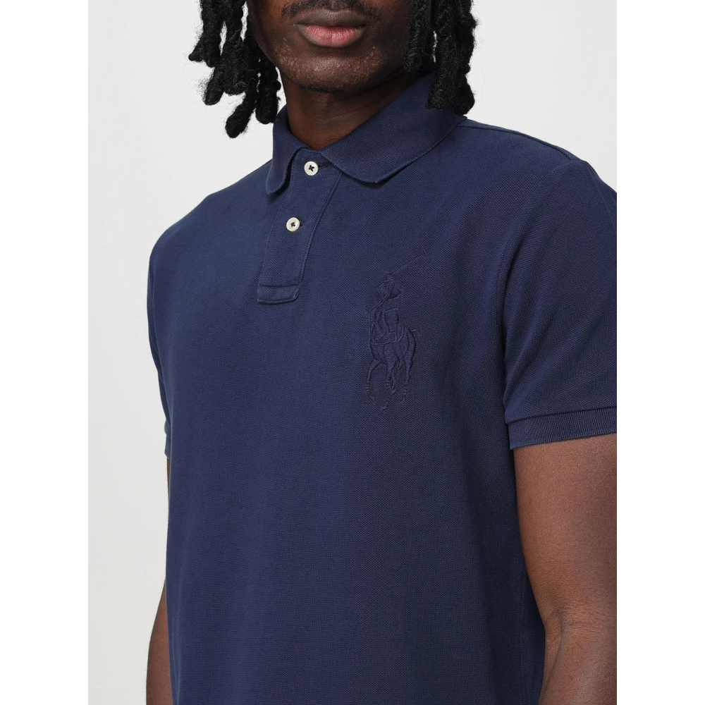 Polo Ralph Lauren Slim-Fit Piqué Polo Gebreid Blue Heren