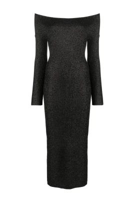 Off-Shoulder Långärmad Klänning