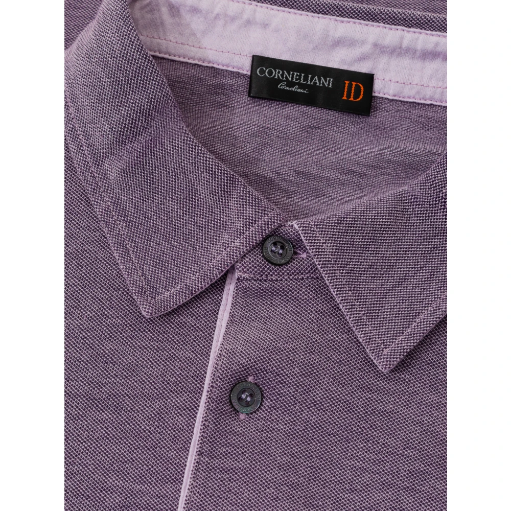 Corneliani Indigo Polo Shirt Purple Heren