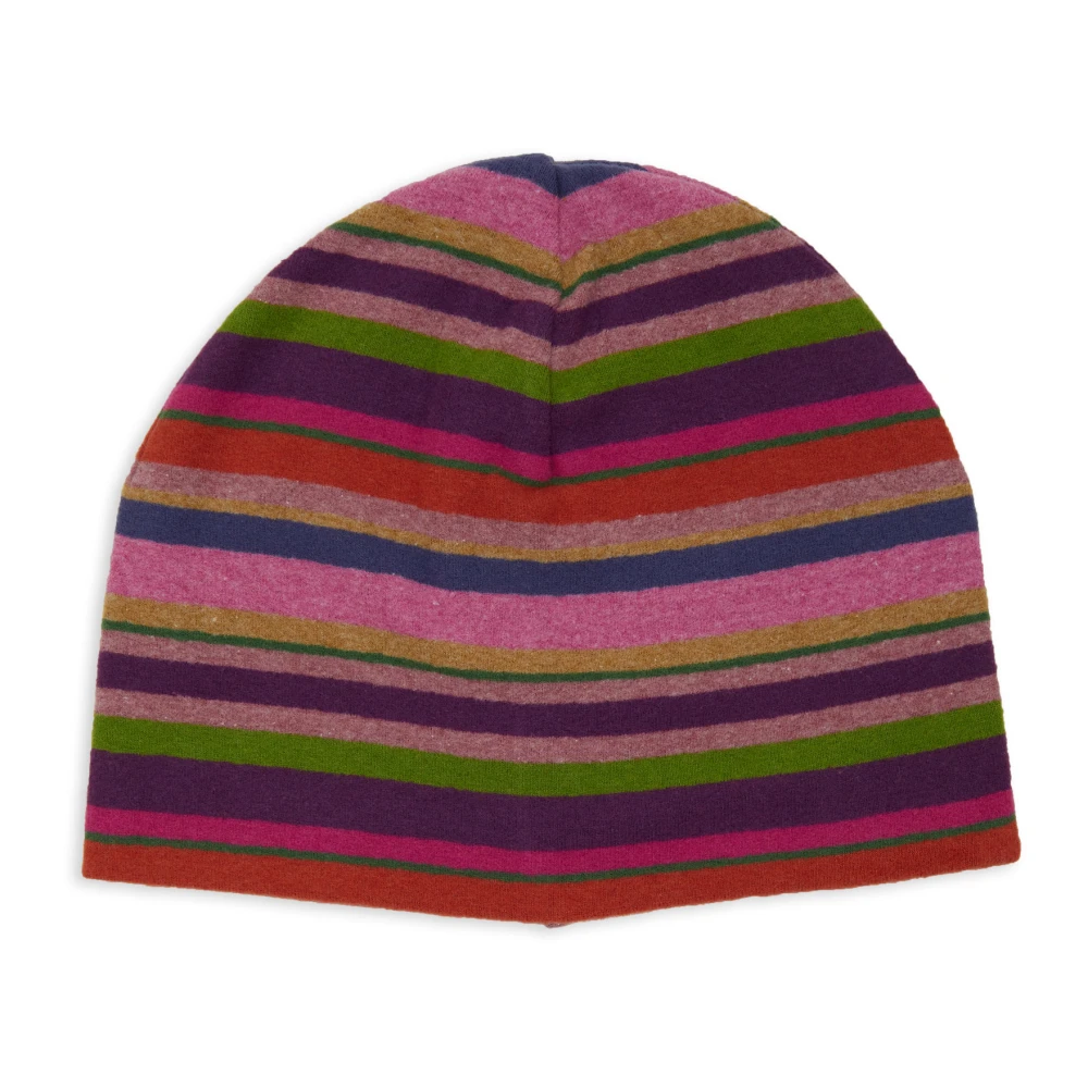 Gallo Unisex paarse fleece muts met veelkleurige strepen Multicolor Unisex
