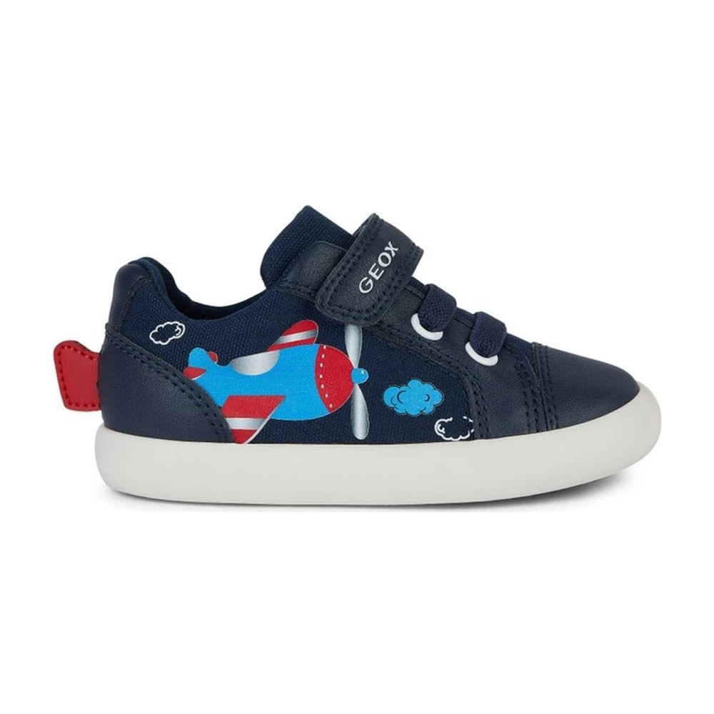 Geox Boys Multicolor Male,, Navy Red Trainers Size 24 Eu Kids