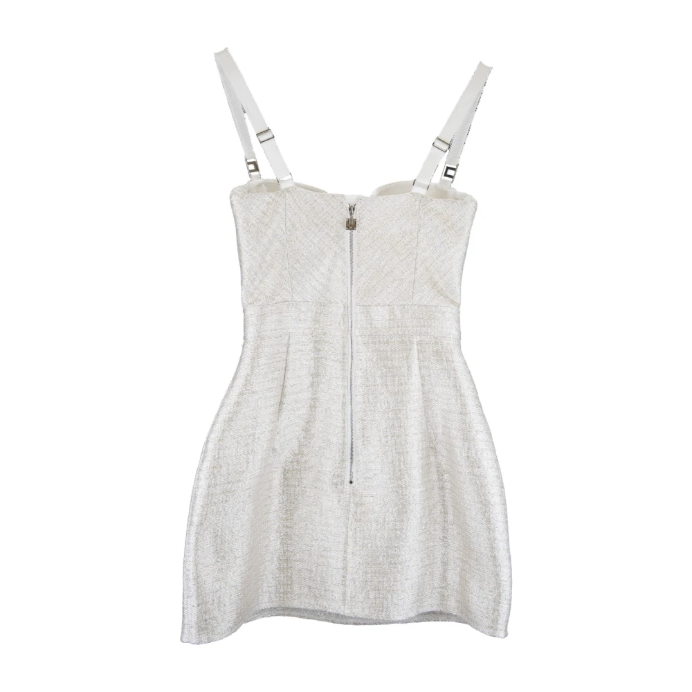 Elisabetta Franchi Korte Jurk met Zilveren Details Gray Dames