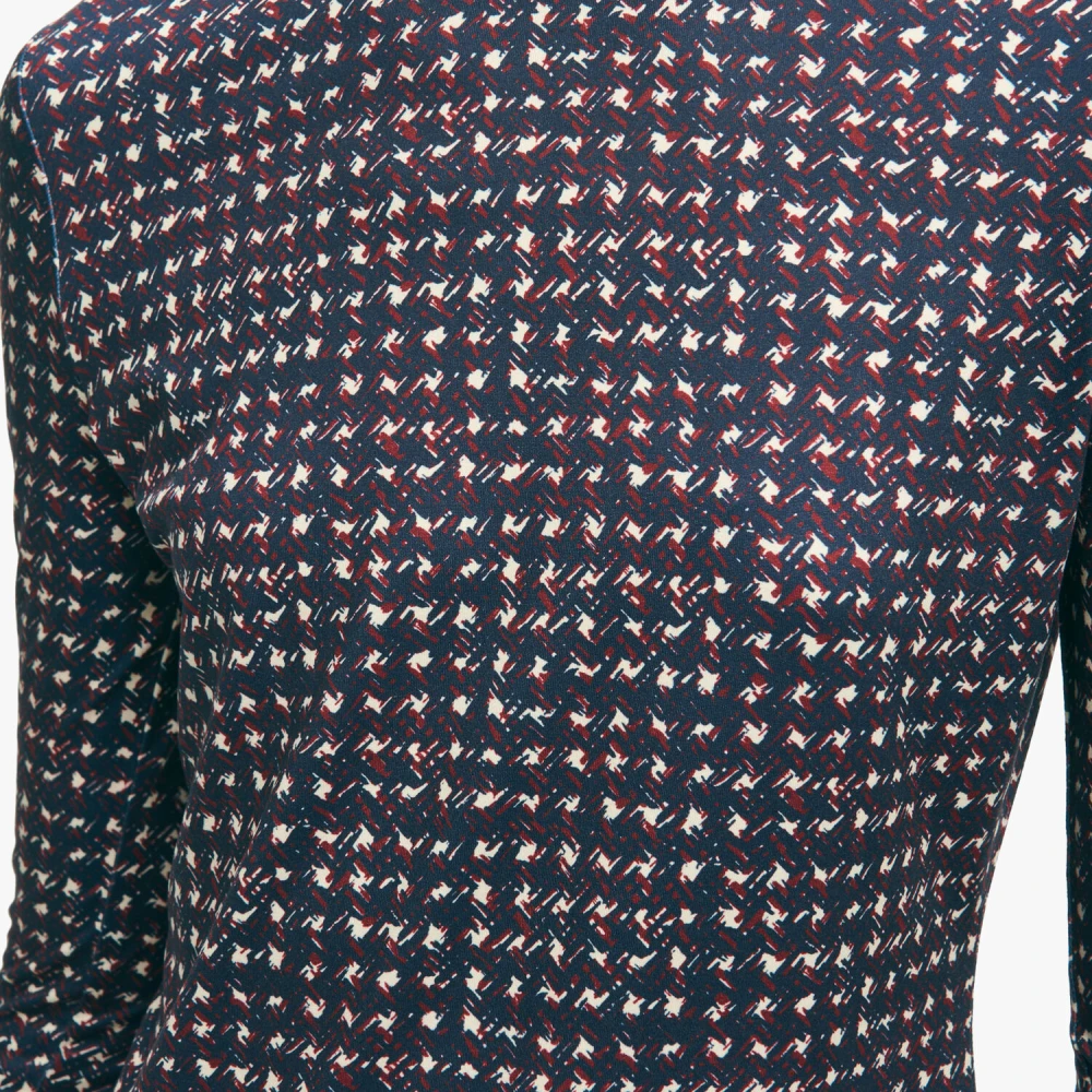 Brooks Brothers Multi-Colored Stretch Polyester Top Blue Dames
