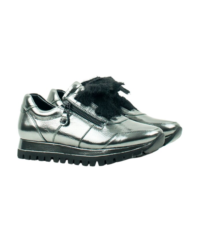 baskets-en-cuir-gris-metallise