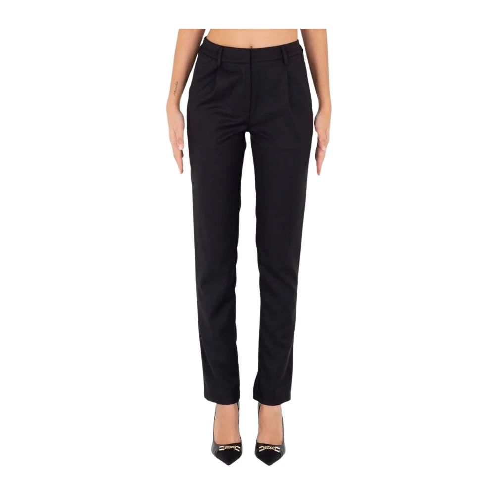 Silvian Heach Slim-Fit Trousers, Female, 2XS, Slim Fit Trousers Black
