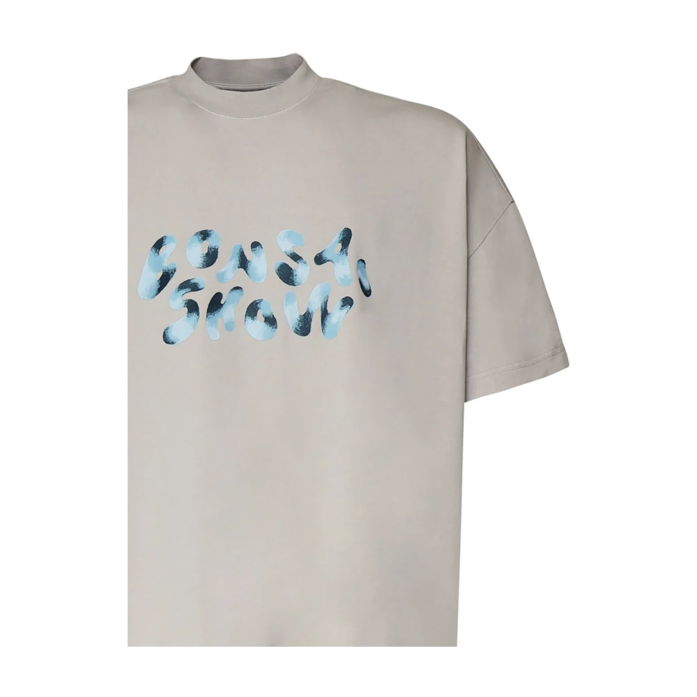 Bonsai Grijze Katoenen T-shirt met Logo Gray Heren