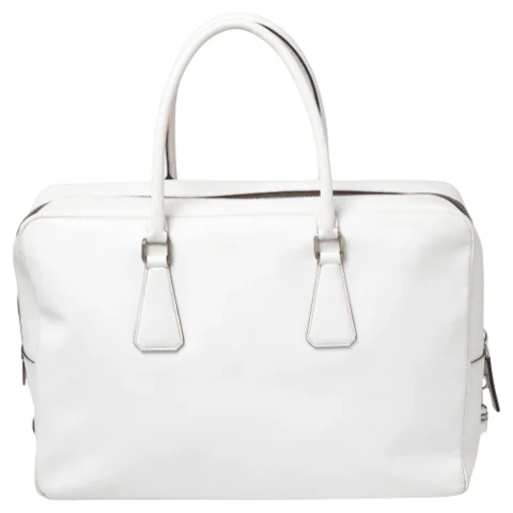 Prada Vintage Pre-owned Leather handbags White Dames