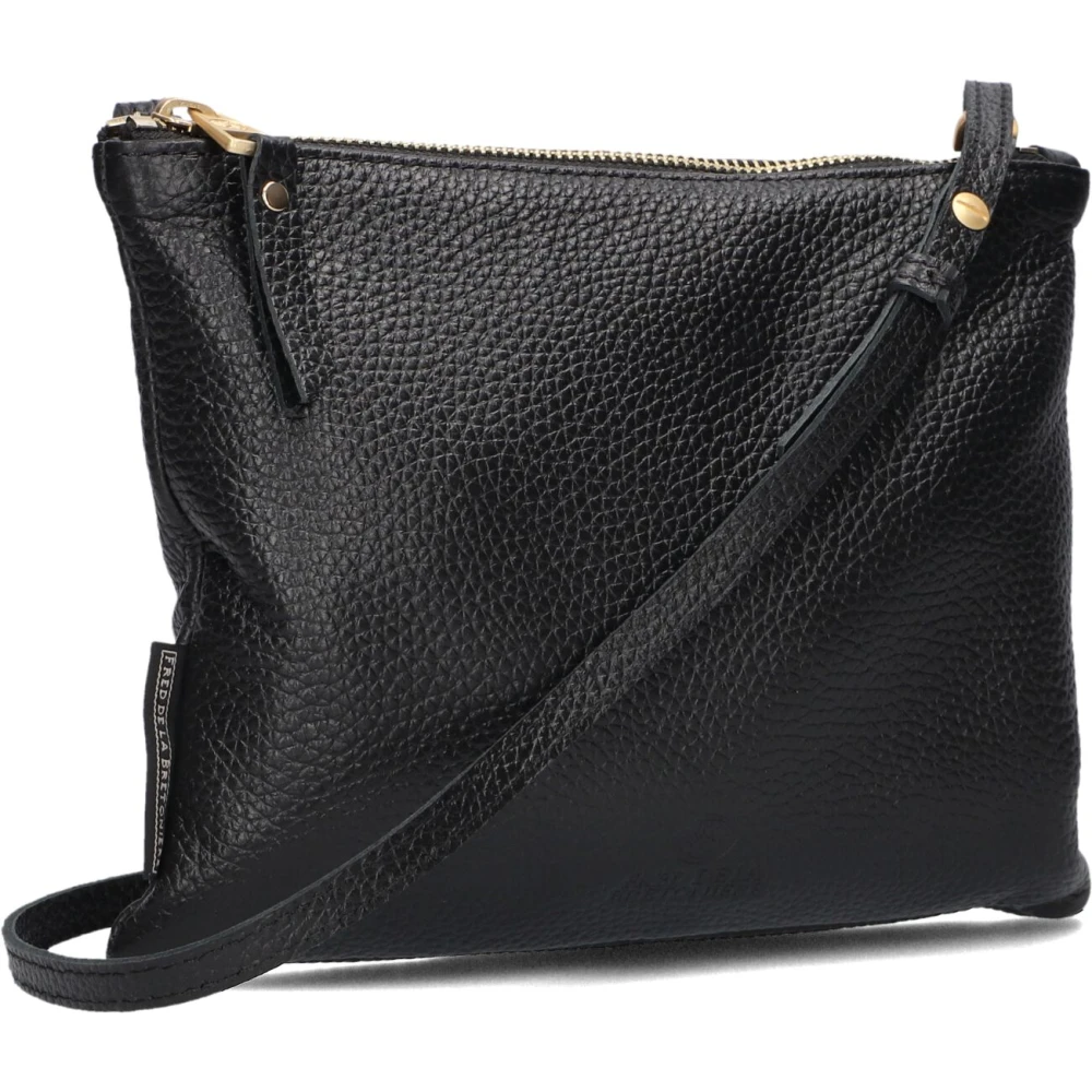 Fred de la Bretoniere Zwarte Leren Crossbody Tas Black Dames