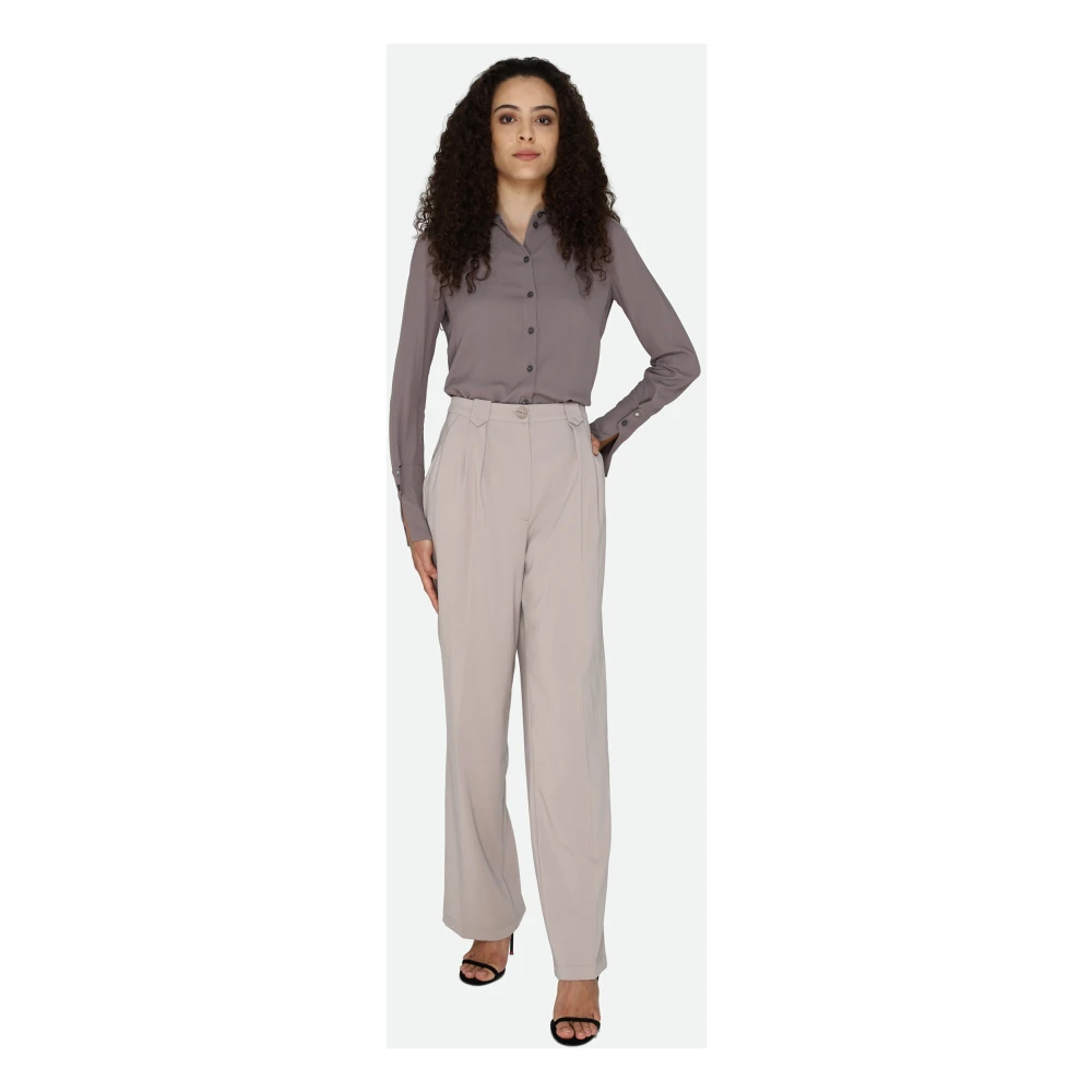 PATRIZIA PEPE Palazzo Stijl Tortora Broek Gray Dames