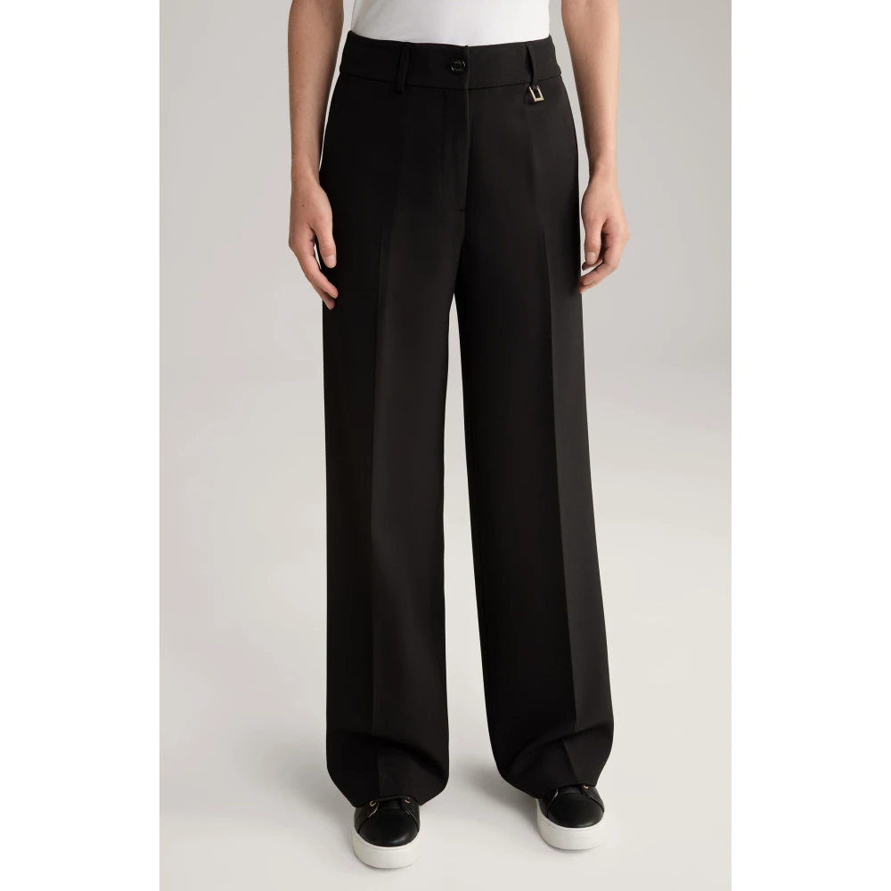 Joop! Zwarte rechte damesbroek met elastische tailleband Black Dames