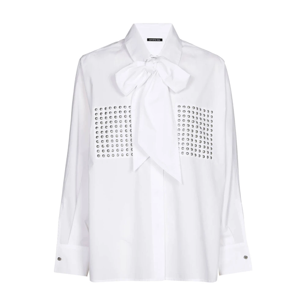 Caroline Biss Stud Detail Katoenen Blouse White Dames