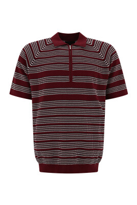 polo-bordeaux-en-maille-gaufree