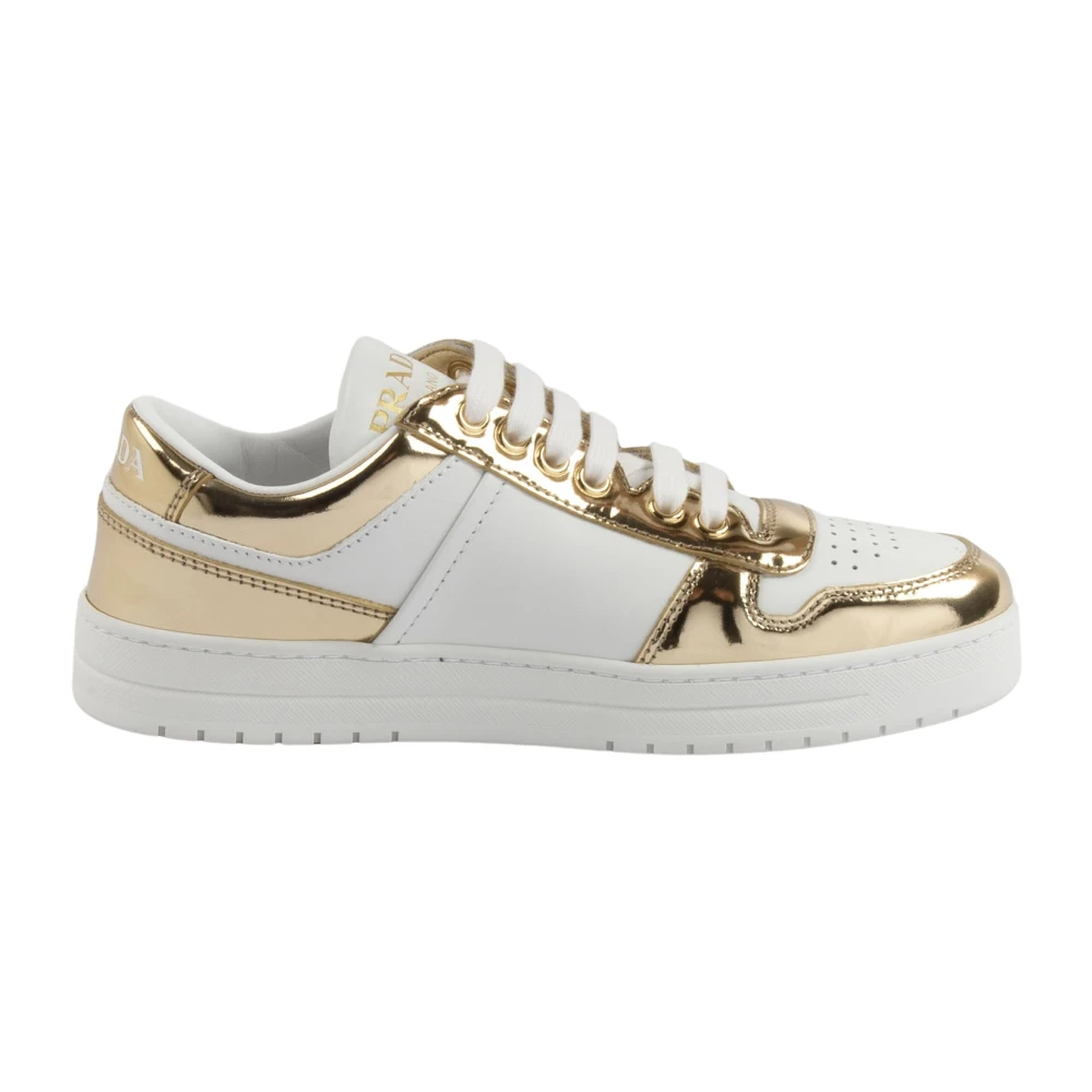 Prada Downtown Leather Sneakers Dames Schoenen Wit