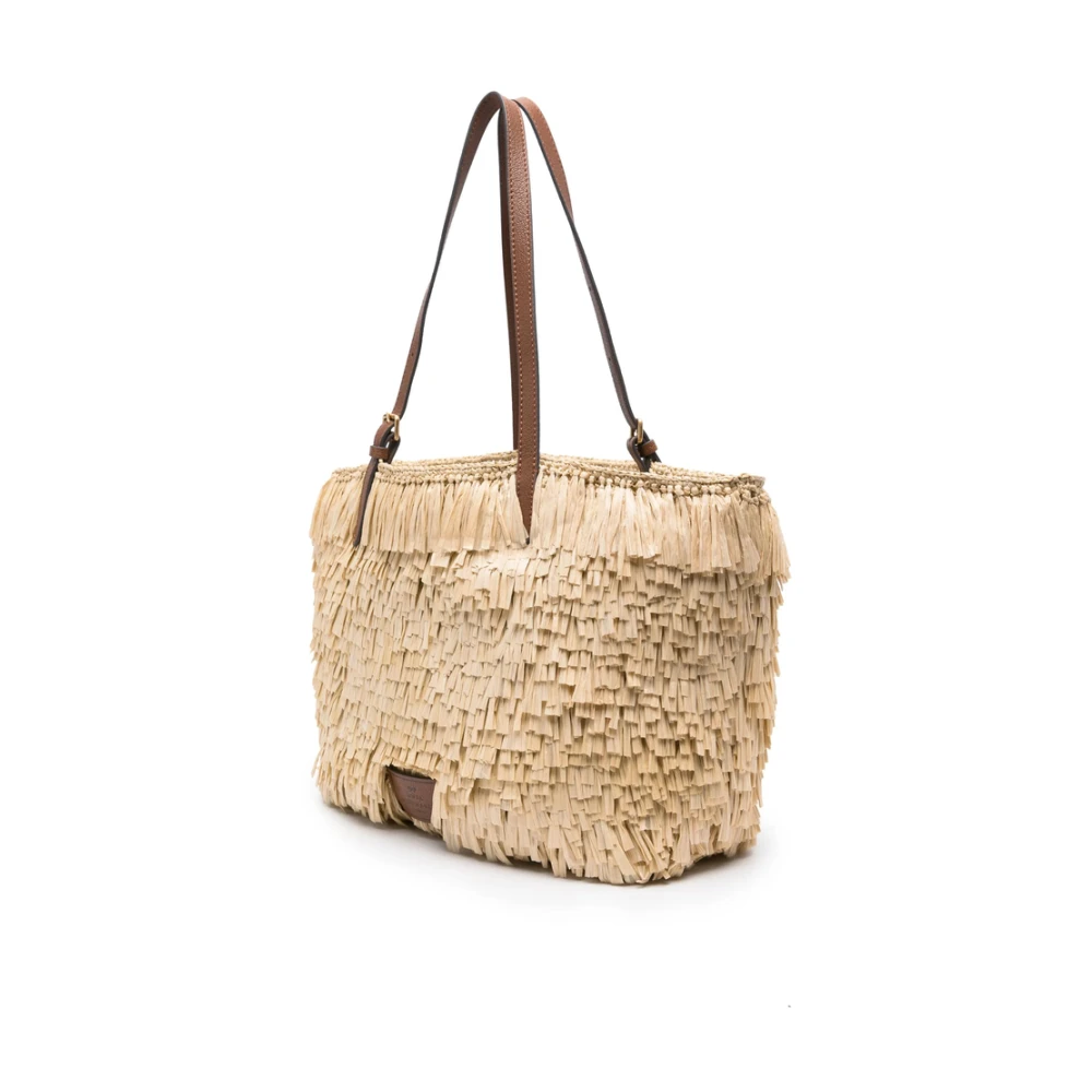 Anya Hindmarch Beige Schoudertas met Open Top Beige Dames