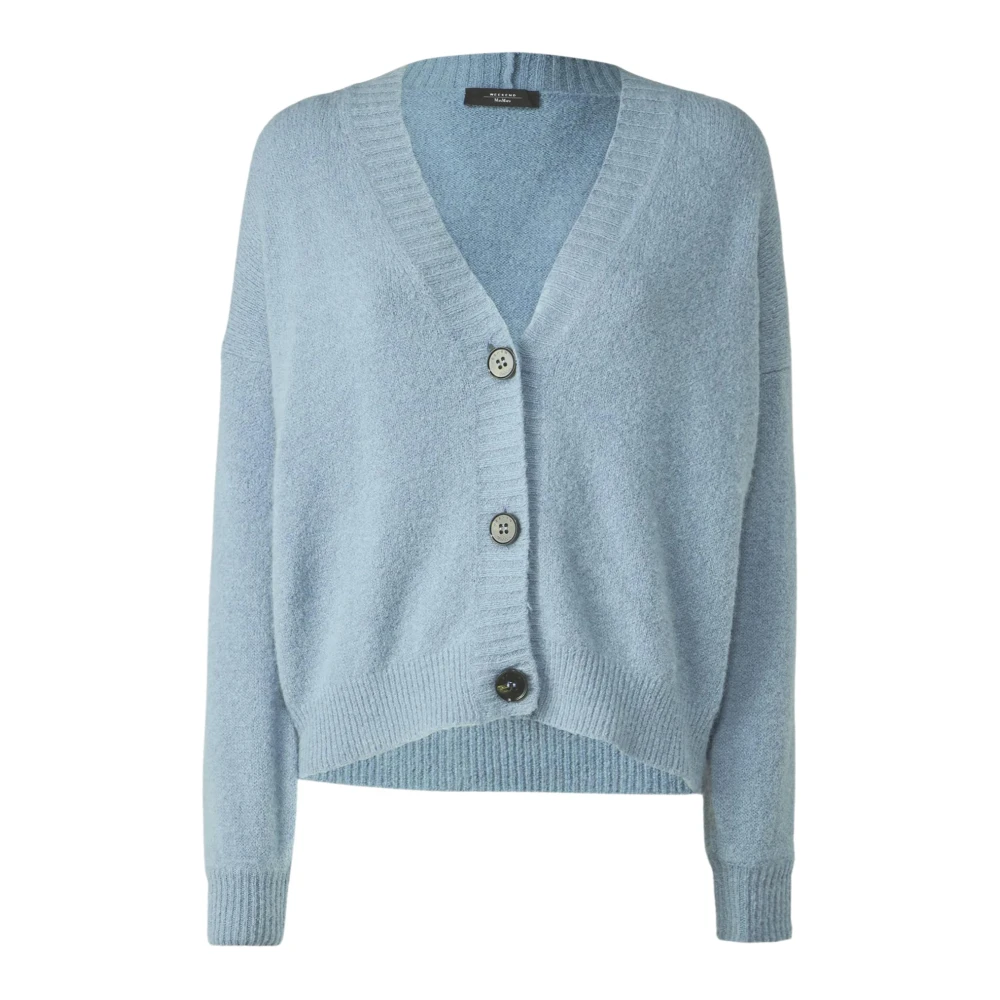 Max Mara Weekend Heldere Blauwe Cardigan Sweater Knoopsluiting Blue Dames