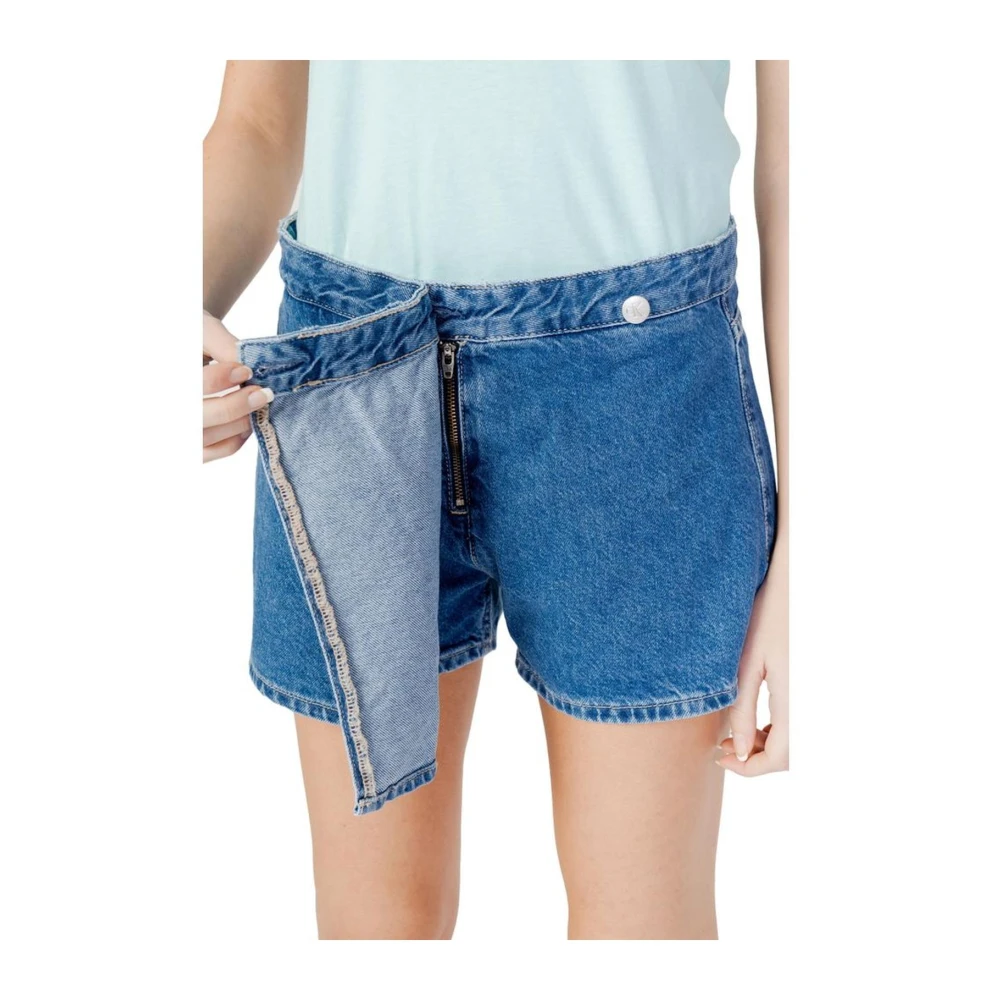 Calvin Klein Jeans Katoenmix Stoffen Shorts Damescollectie Blue Dames