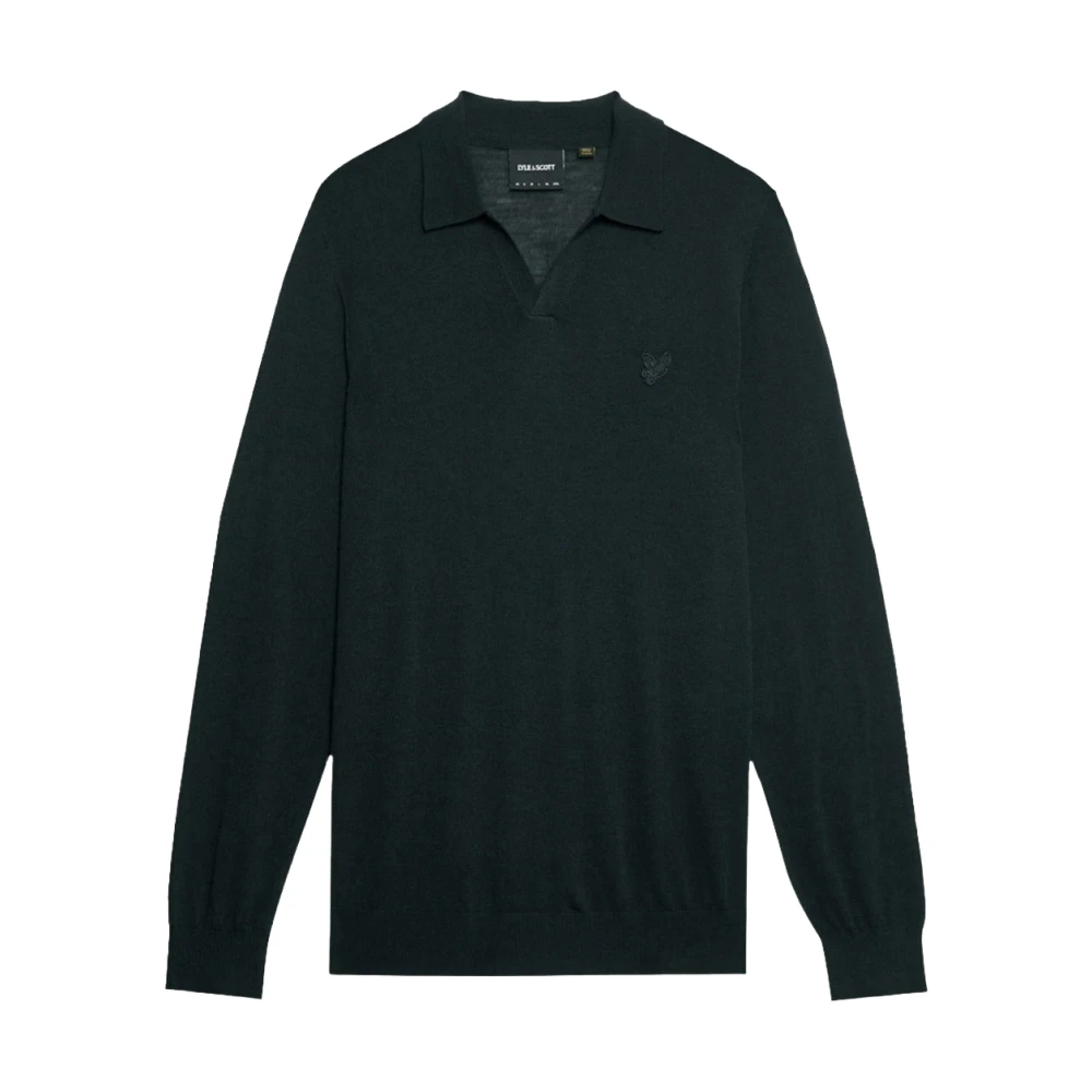 Lyle & Scott Merino Kraag Trui voor Mannen Green Heren