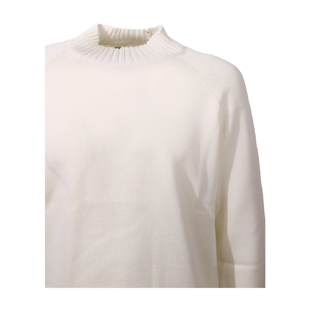 Zanone Merino Wol Coltrui Trui Wit White Heren