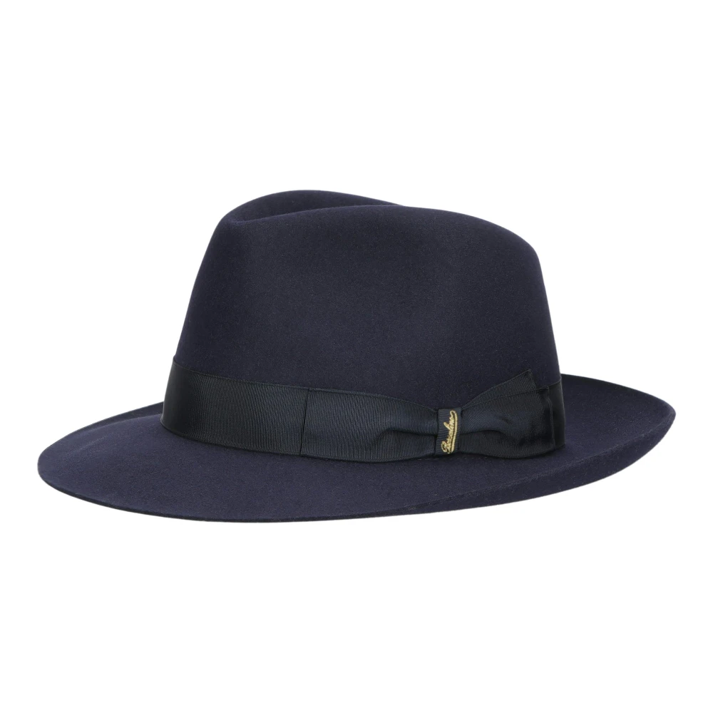 Borsalino Vilt Medium Rand Hoed Blue Heren