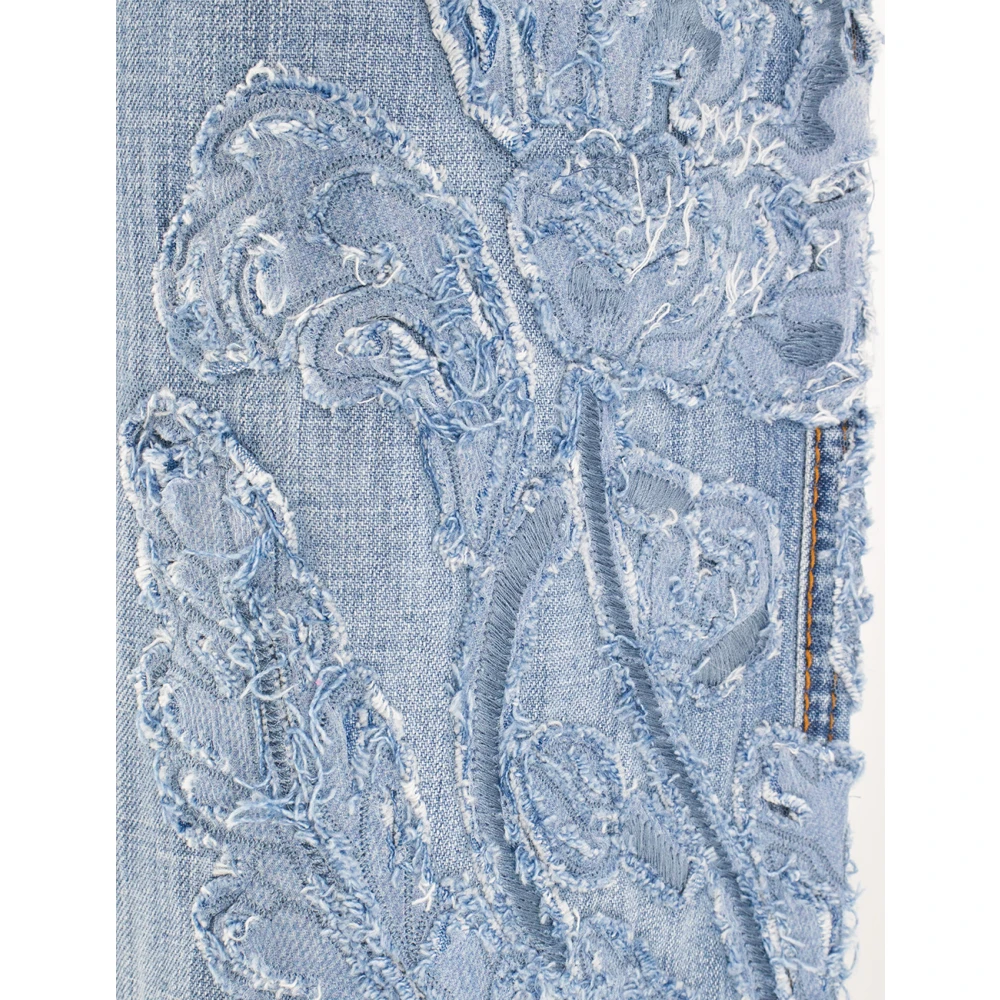 Ermanno Scervino Handgemaakte Denim Palazzo Broek Blue Dames