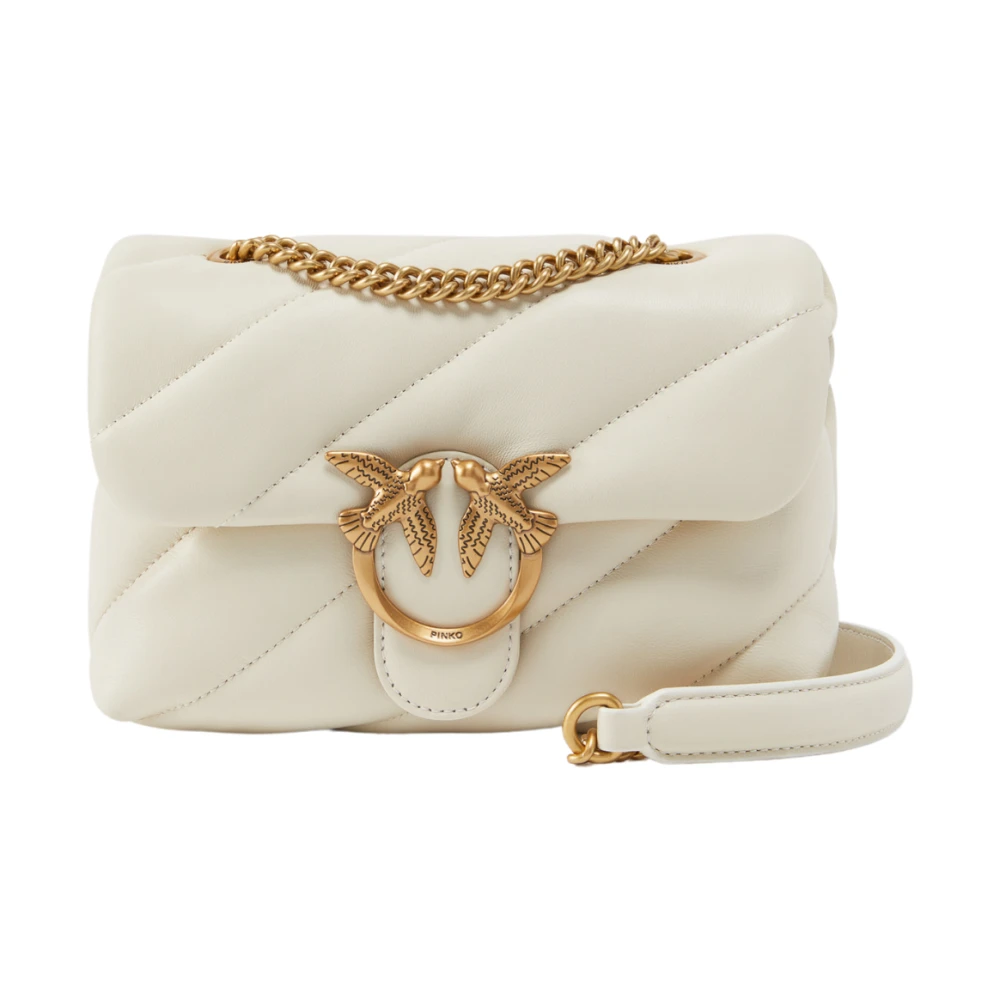 Pinko Love Puff Mini Cl Sheep Nappa White Dames