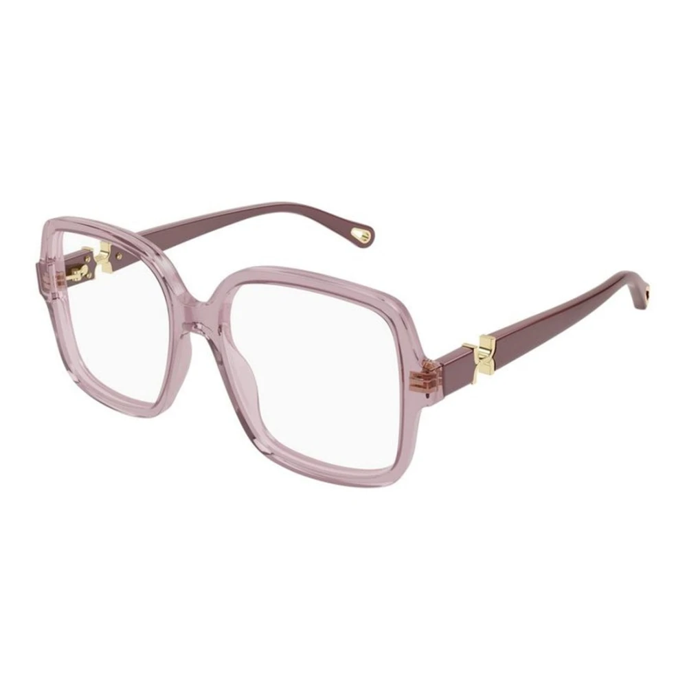Chloé Pink Glasses, Female, 54 Mm, Geometric Eyeglasses