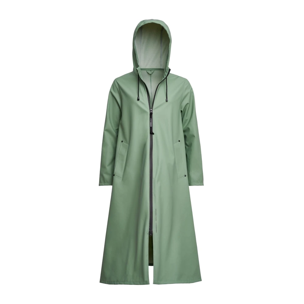 Stutterheim Lichtgewicht Rits Knielange Regenjas Green Dames