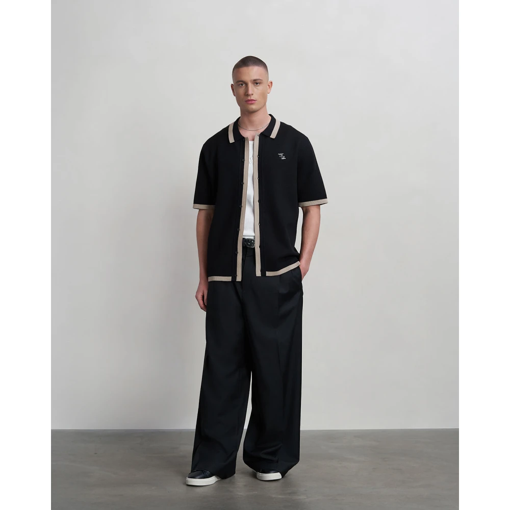 Filling Pieces Knit Shirt Gardener Black Heren
