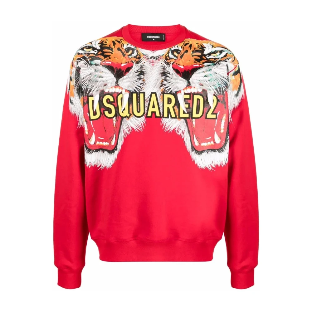 Dsquared2 Stilren Sweatshirt Tröjor Stickat Red, Herr