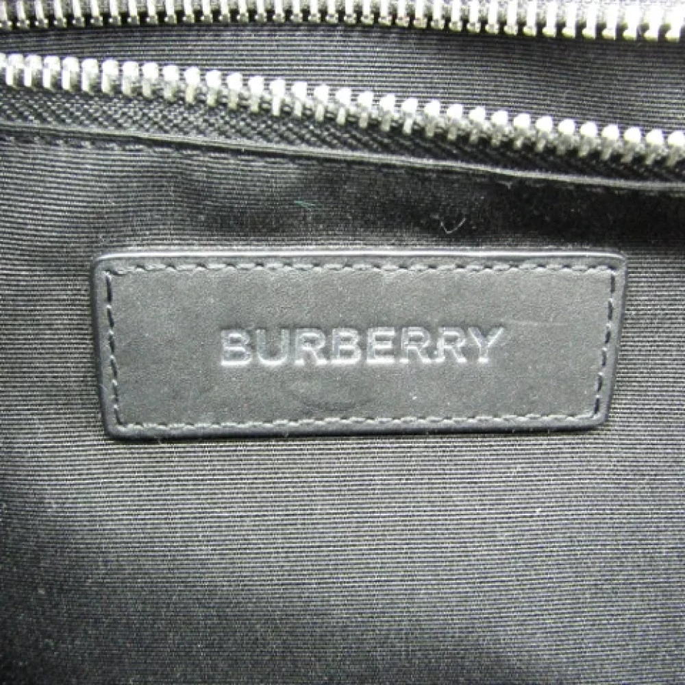 Burberry Vintage Tweedehands Zwarte Leren Crossbody Tas Black Dames