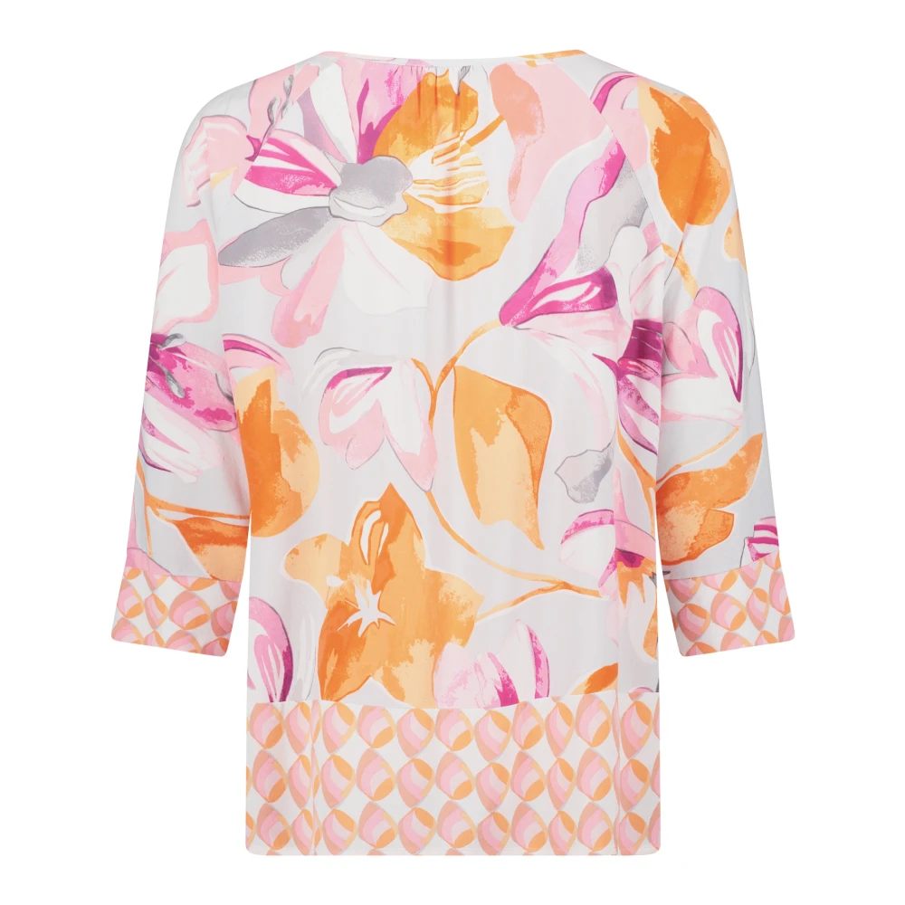 Betty Barclay Gestippelde slipblouse met gerimpelde V-hals Multicolor Dames