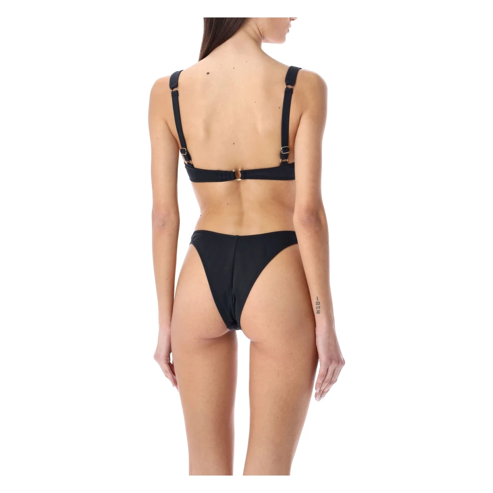 Reina Olga Ondersteunde Bikini Top met Verstelbare Bandjes Black Dames