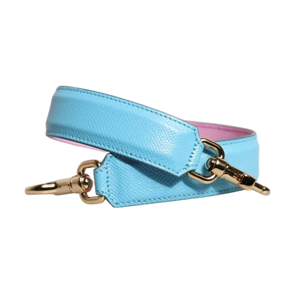 Dolce & Gabbana Women's Blue Leather Shoulder Strap With Metal Detailing - Bag Accessories - One Size - Bags