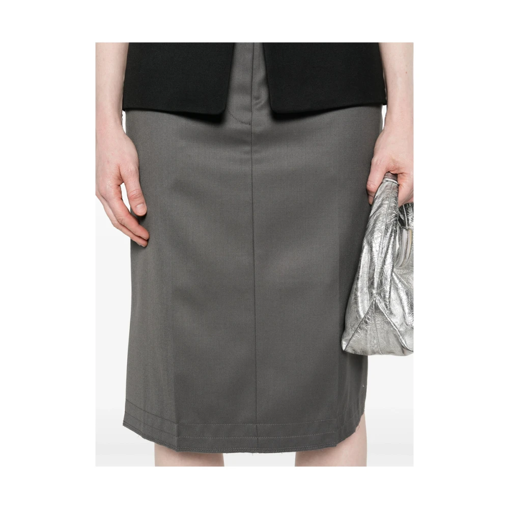 LOW Classic Antracietgrijze Rok met Zakken Gray Dames