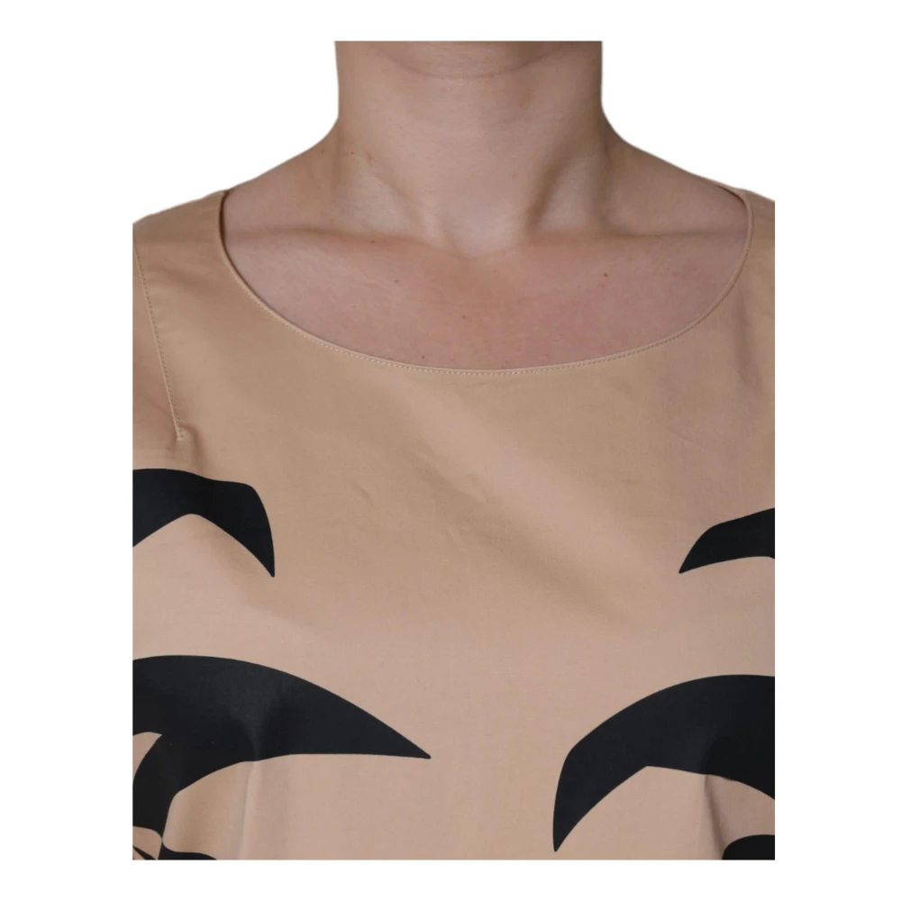 Moschino Beige Katoenen A-Lijn Jurk Beige Dames